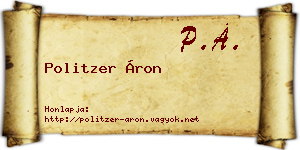 Politzer Áron névjegykártya
